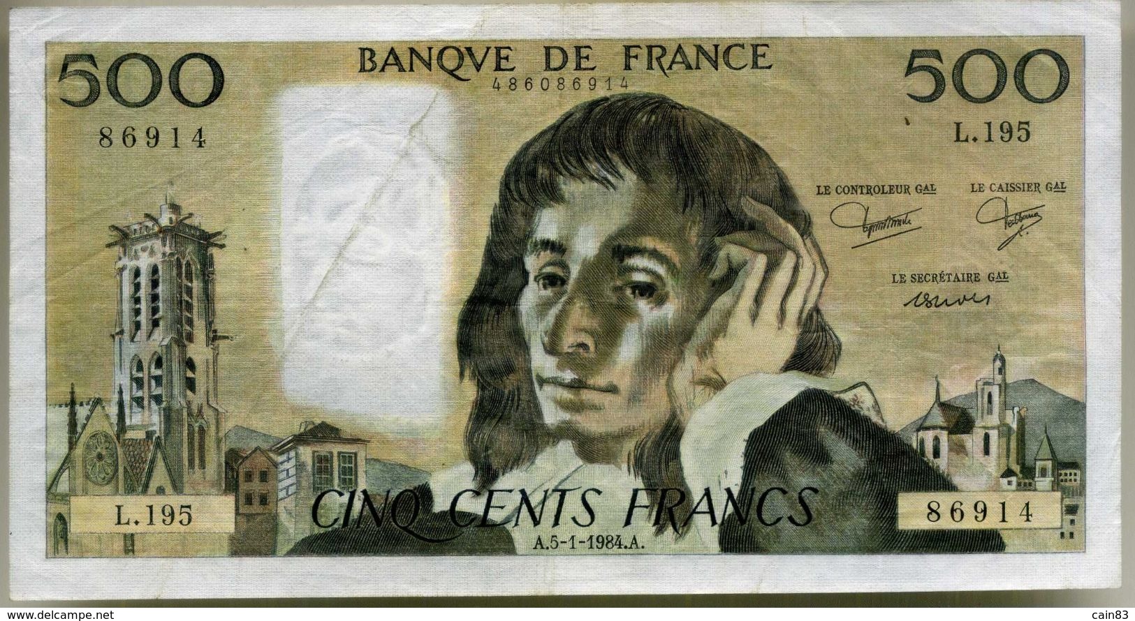 Billet De 500 Francs PASCAL - 500 F 1968-1993 ''Pascal''