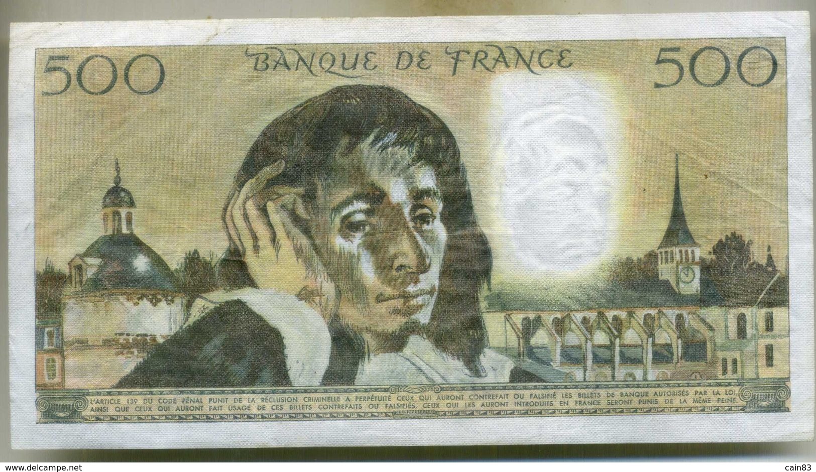 Billet De 500 Francs PASCAL - 500 F 1968-1993 ''Pascal''