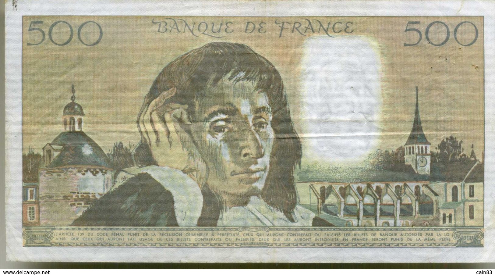 Billet De 500 Francs PASCAL - 500 F 1968-1993 ''Pascal''