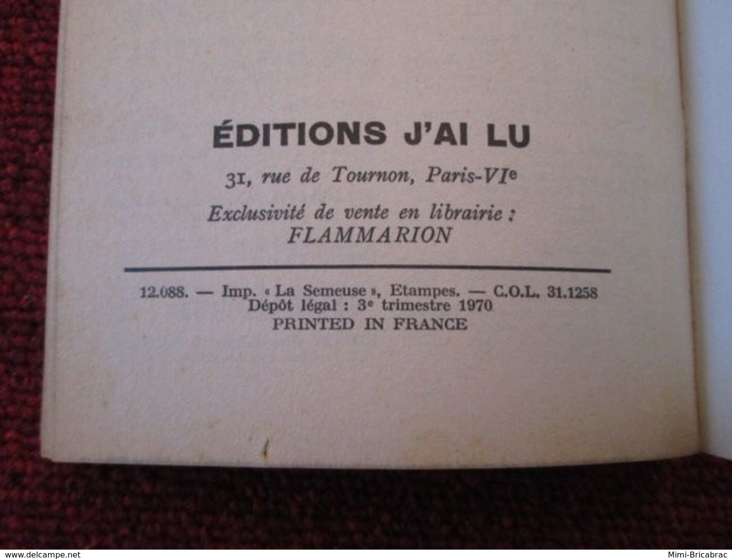 POL2013/1 : ANTHONY MORTON / J'AI LU N°360  / L'OMBRE DU BARON Rouge , Noir ?  édition De 1970 - J'ai Lu