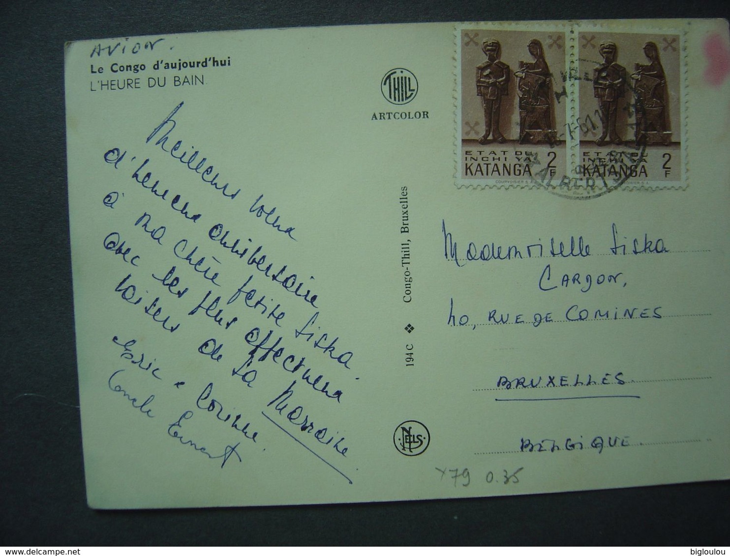 1961 - Timbres Du KATANGA - Sur Carte Postale - Katanga