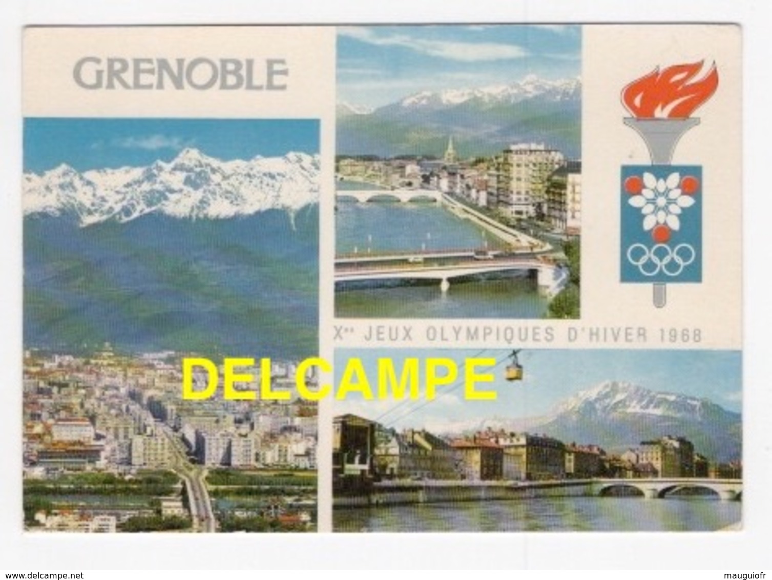 DF / 38 ISÈRE / GRENOBLE 1968 Xes JEUX OLYMPIQUES D'HIVER / CARTE MULTIVUES - Herbeys