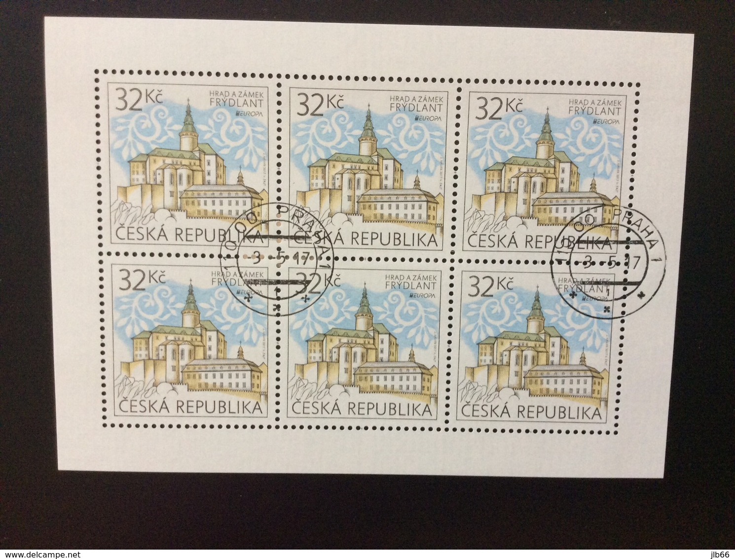 Tchequie 2017 Feuillet Oblitéré De 6 Timbres Europa Le Chateau De Frydlant / Castle - Gebruikt