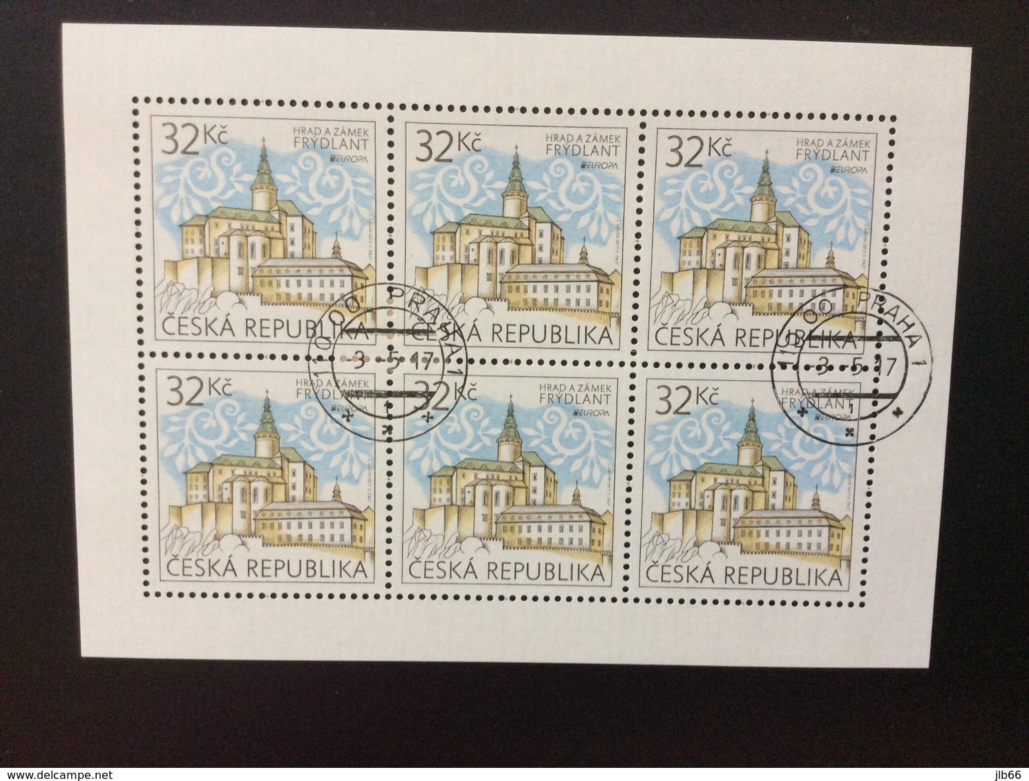 Tchequie 2017 Feuillet Oblitéré De 6 Timbres Europa Le Chateau De Frydlant / Castle - Used Stamps