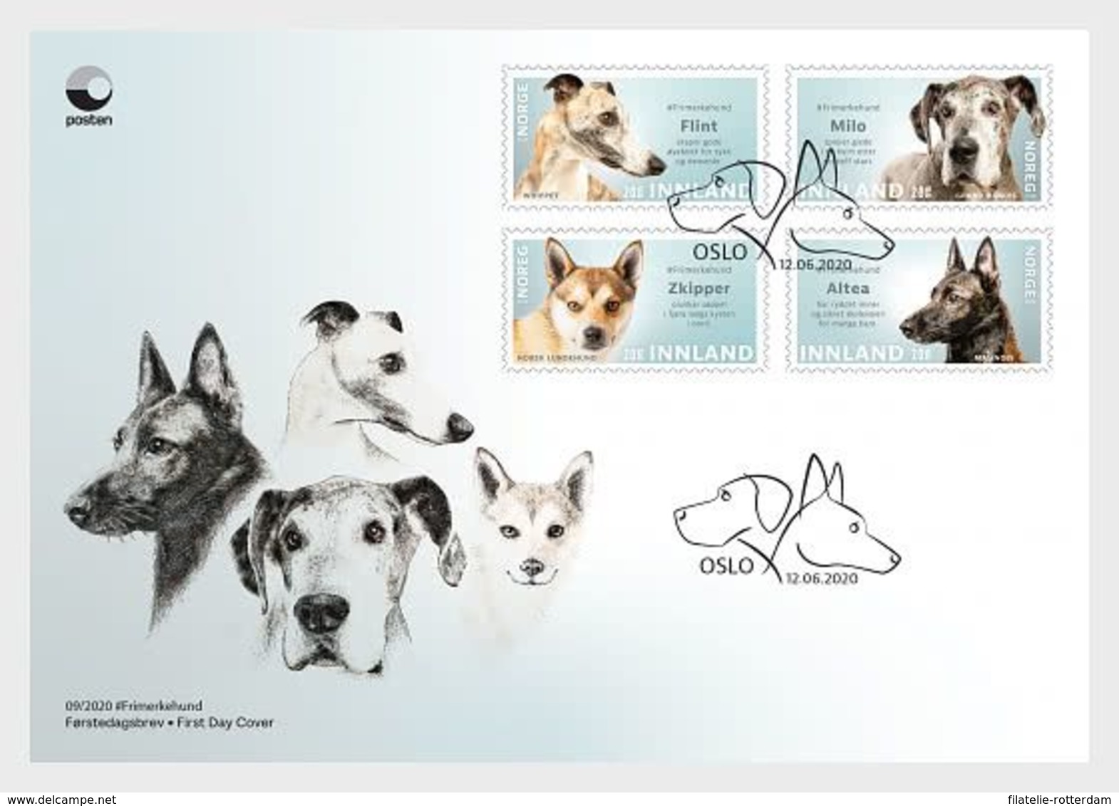 Noorwegen / Norway - Postfris / MNH - FDC Honden 2020 - Ongebruikt