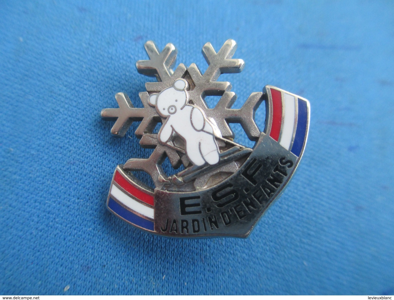 Médaille sport/ESF/ Ecole du Ski Française/Flocon avec Ourson/Jardin  d'Enfants/DECAT/Paris/Vers1970-1980 SPO251bis