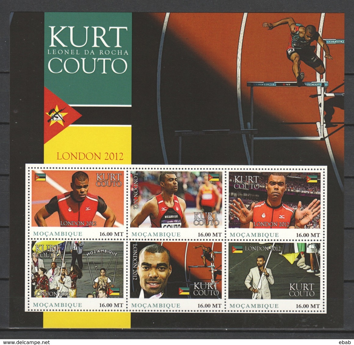 Mocambique MNH Sheet 1 SUMMER OLYMPICS LONDON 2012 KURT COUTO (*) - Verano 2012: Londres