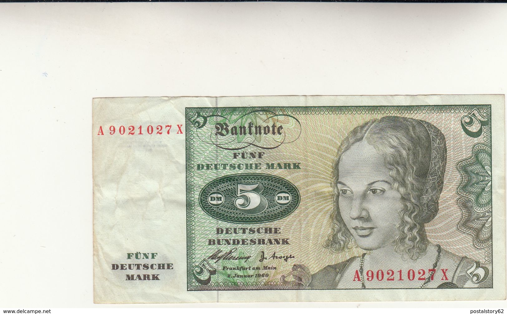 5 West Germany. 1960 Mark Deut Shemark Deutshe   Qualche Piega Ma Buona Conservazione - 5 Deutsche Mark