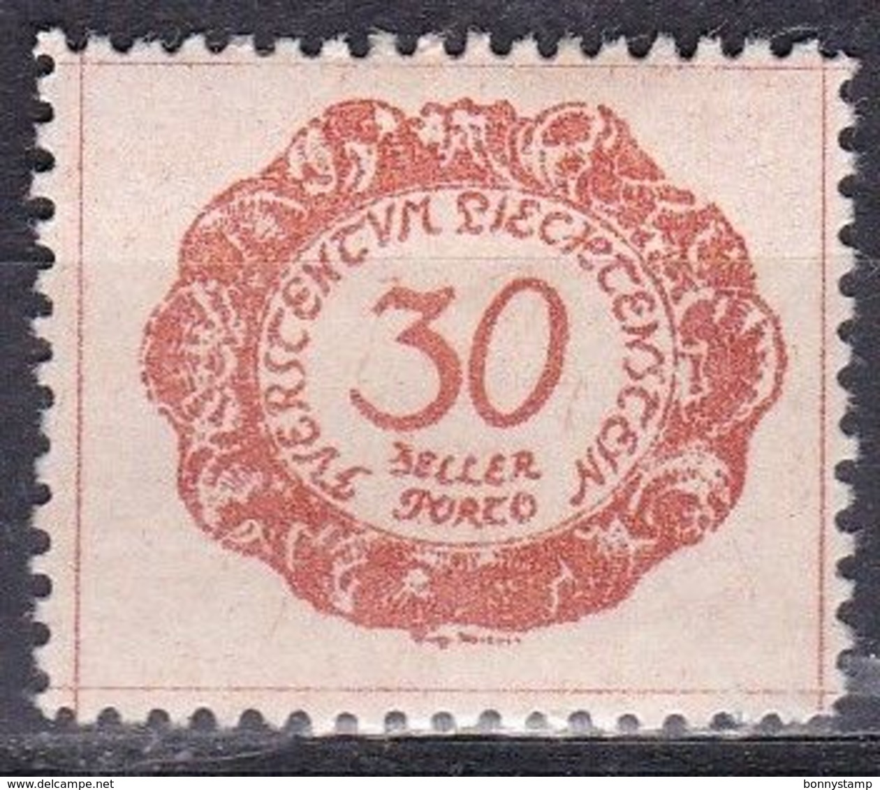 Liechtenstein, 1920 - 30h Rose Red- Nr.J6 MLH* - Fiscale Zegels