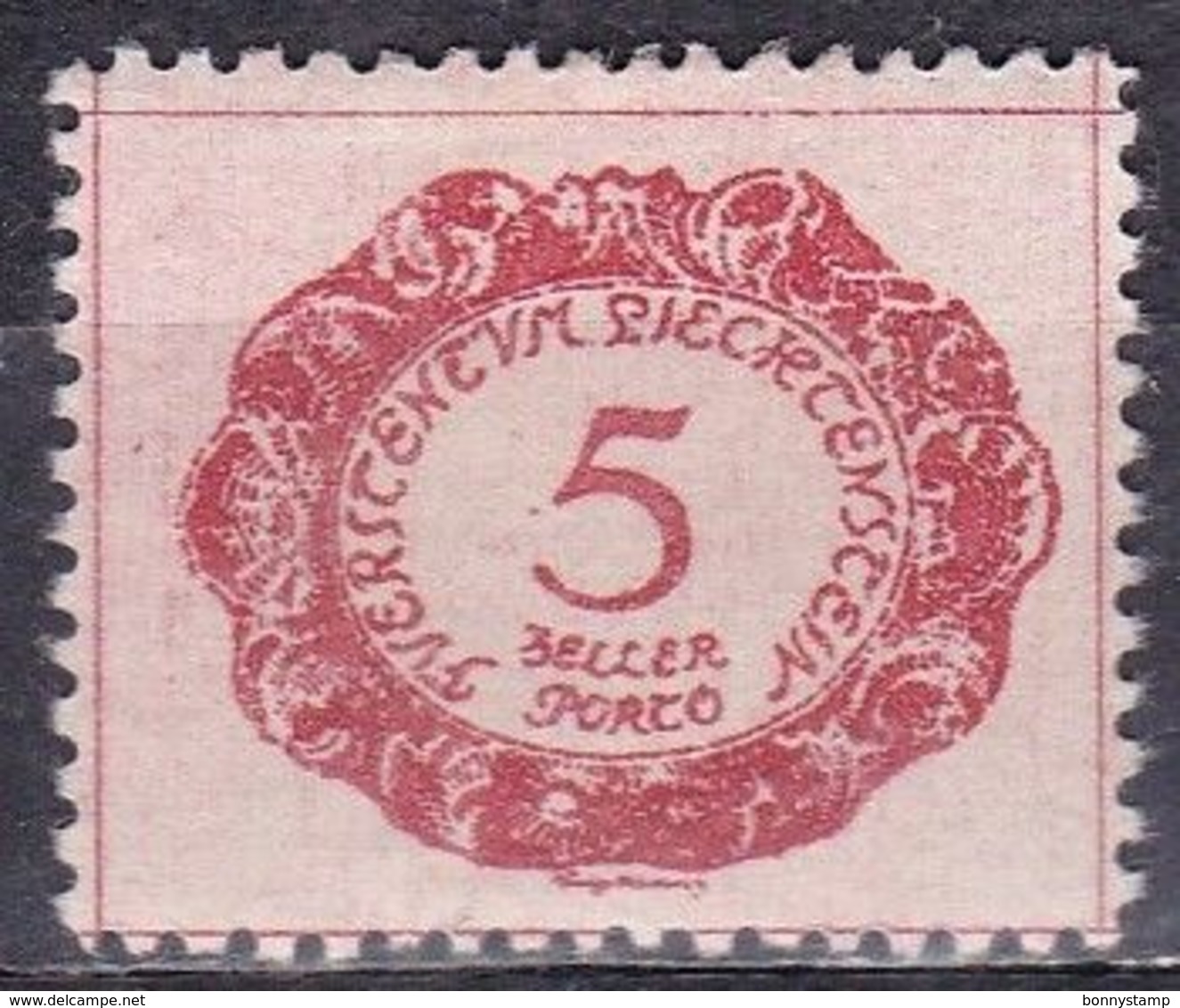 Liechtenstein, 1920 - 5h Rose Red- Nr.J1 MNH** - Fiscaux