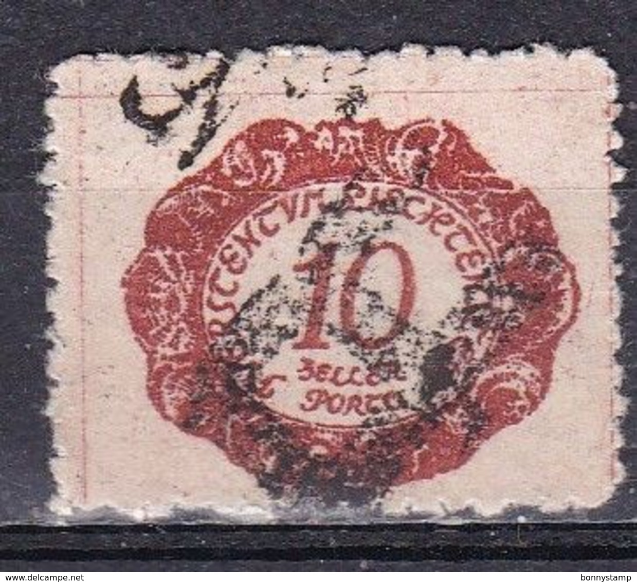 Liechtenstein, 1920 - 10h Rose Red- Nr.J2 Usato° - Revenue Stamps