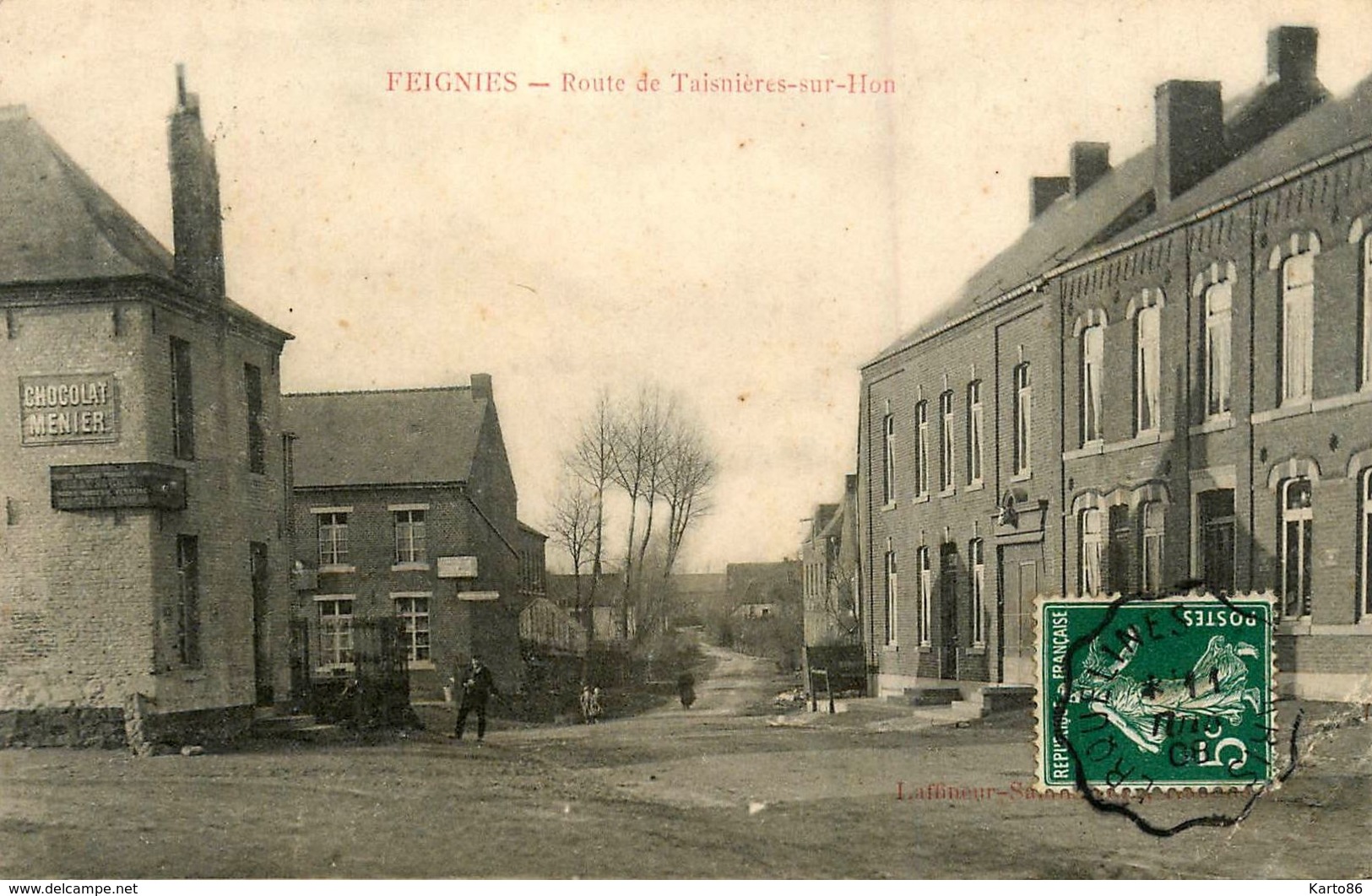 Feignies * 1908 * Route De Taisnières Sur Hon - Feignies