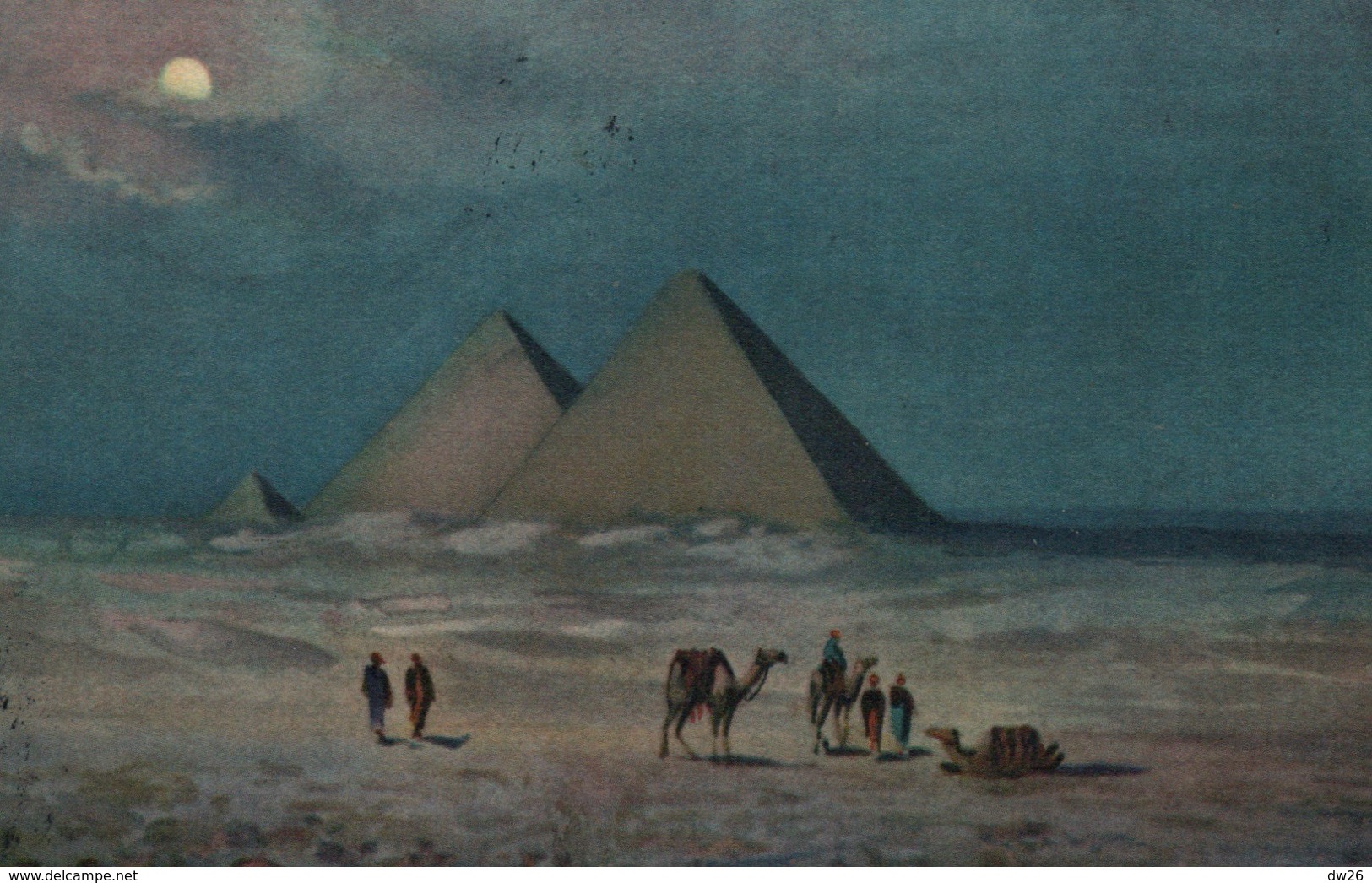 Giza, Egypt (Gizeh, Egypte) - The Pyramids At Moonlight -  Pub By Lehnert & Landrock - Pyramids