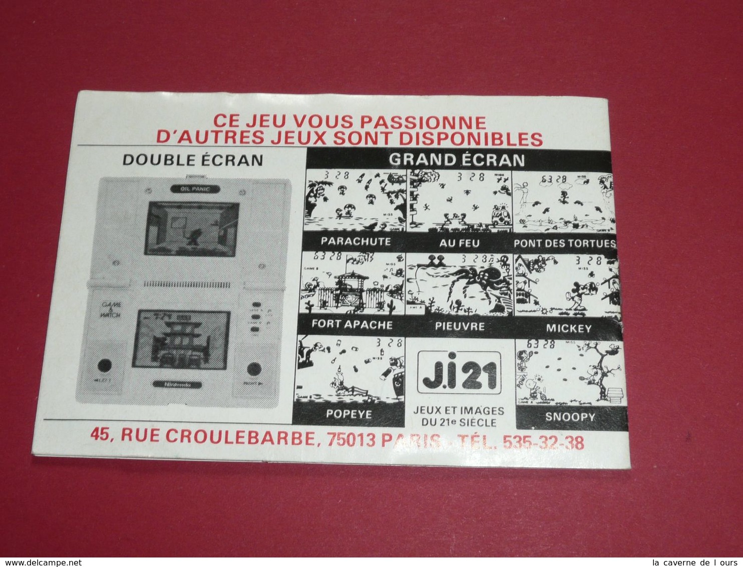 Rare Manuel D'instructions Vintage DONKEY KONG Jeu électronique Double Ecran Montre Réveil J.I 21 Nintendo - Autres & Non Classés