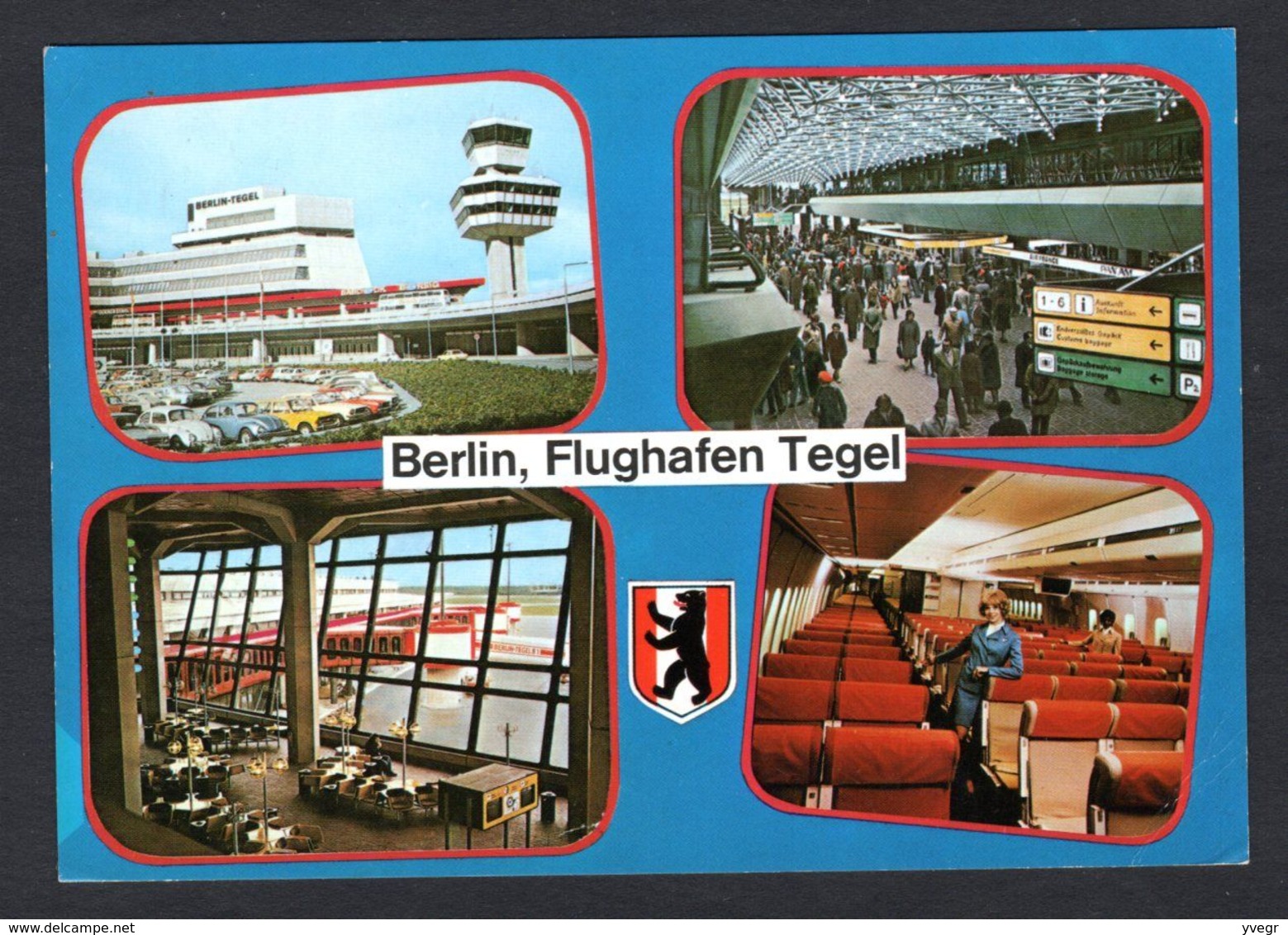 Allemagne -BERLIN, FLUGHAFEN, TEGEL -multi Vues De L'aéroport (extérieur Et Intérieur) Vue Intérieur D'un Avion-Aviation - Tegel