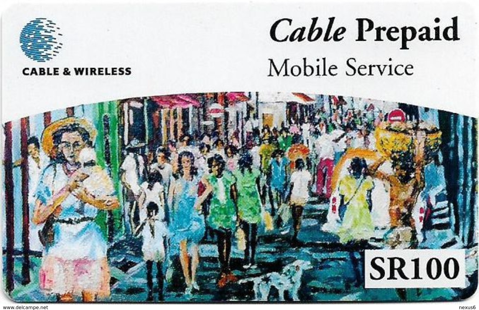 Seychelles - C&W (Prepaid) - 'Busy Street'  (PIN Seperated 4+4+4, Digits CN. Big), GSM Refill 100SR, Used - Seychellen