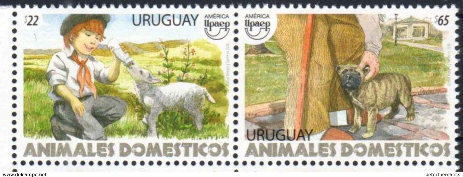 URUGUAY, 2018, MNH, UPAEP, DOMESTIC ANIMALS, LAMBS, DOGS,2v - Dogs