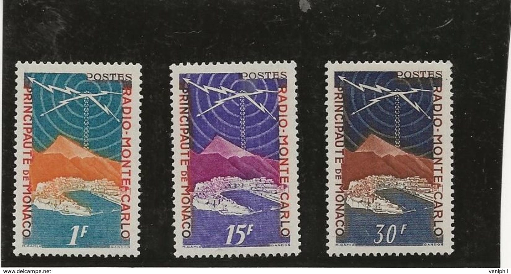 MONACO -TIMBRES N° 376 A 378 NEUF CHARNIERE - COTE : 19 €- ANNEE 1951 - Unused Stamps