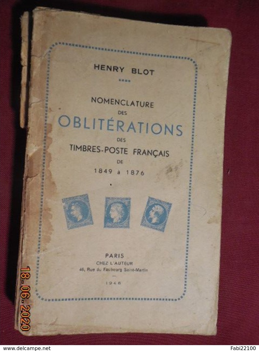 Oblitérations Des Timbres-poste Français De 1849 à 1876 - Edition 1946 - Stempel