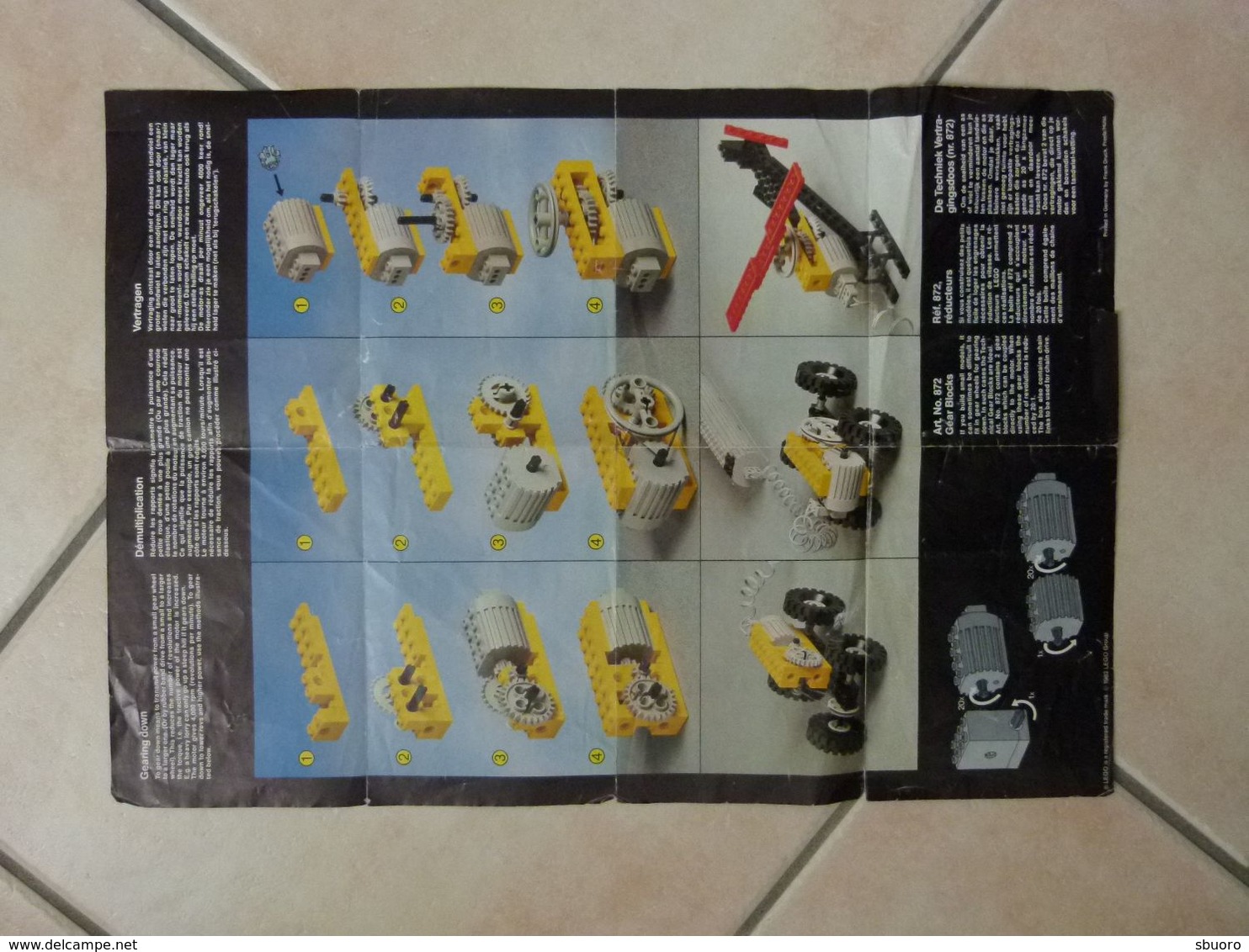 Notice De Montage Lego - Lego Technic - Moteur 4,5 V - Poster Plié En 8 : Voir 3 Photos - Plans