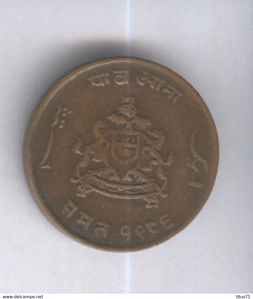 1/4 Anna Etat Princier Indien / Indian Princely State - Gwalior - 1929 - TTB+ - India