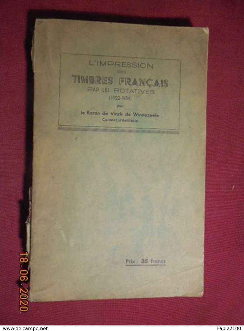 L'impression Des Timbres Francais Par Les Rotatives (1922-1934) - Annullamenti
