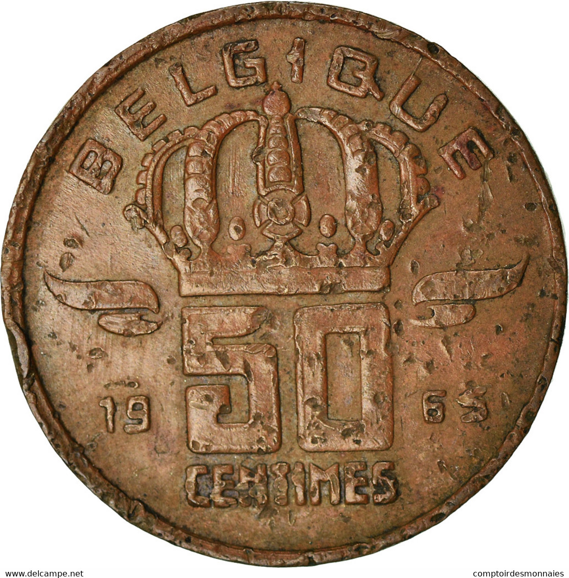 Monnaie, Belgique, Baudouin I, 50 Centimes, 1965, TB, Bronze, KM:148.1 - 50 Cent