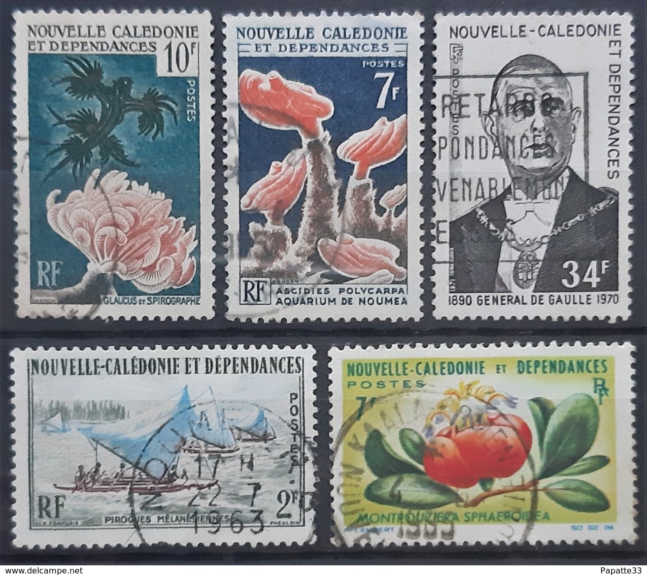 NOUVELLE-CALEDONIE - LOT - N°293-302-319-322-377 - Oblitérés (o) - Collections, Lots & Séries