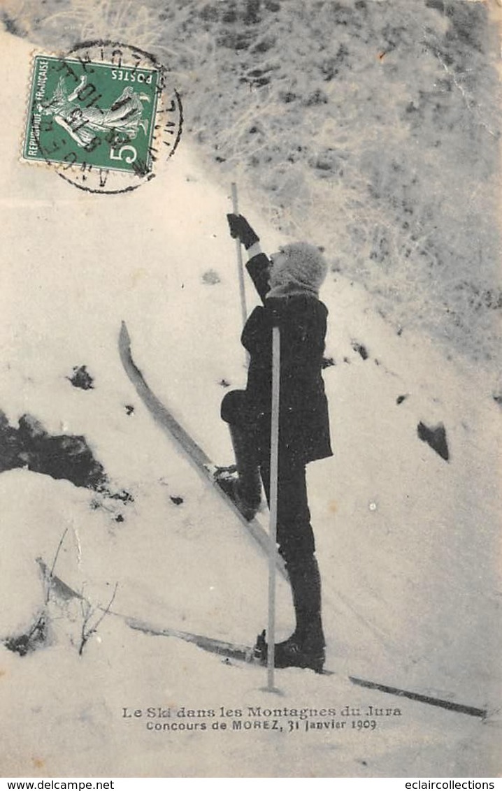 Morez         39           Concours De Janvier1909  Un Skieur Dans La Montagne      ( Voir Scan) - Morez