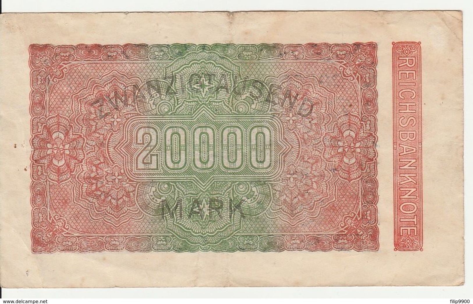 Reichsbanknote 20000 Mark ZwanzigTausend 1923 Deutschland - 20.000 Mark