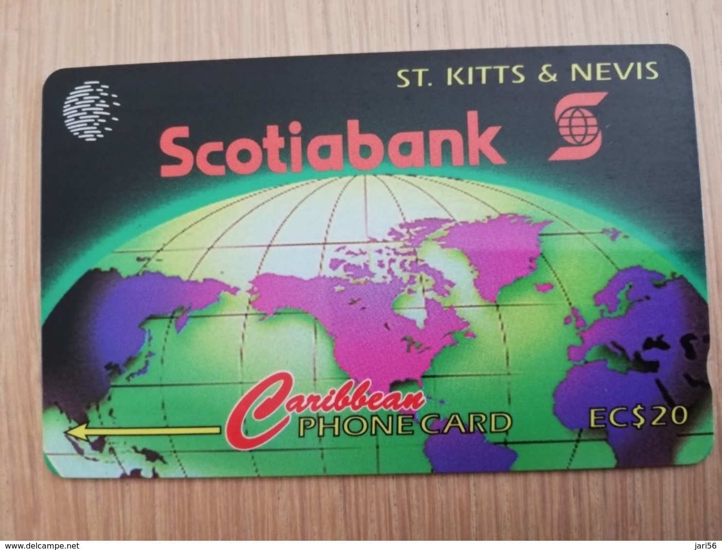 ST KITTS & NEVIS   GPT CARD $20,-   13CSKA     NO STK-13A  SCOTIABANK       Fine Used Card  **2351** - St. Kitts & Nevis