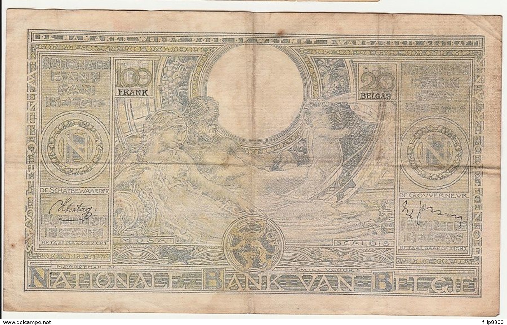 Banque Nationale De Belgique | 100 Francs - 20 Belgas - 1939 | Nationale Bank Van België - 100 Franchi & 100 Franchi-20 Belgas