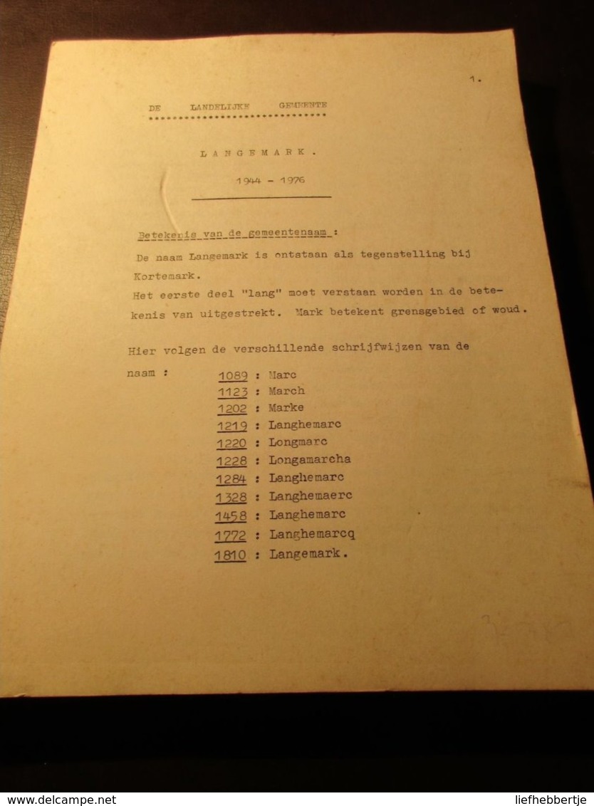 Langemark - De Landelijke Gemeente - 1944-1976 - History