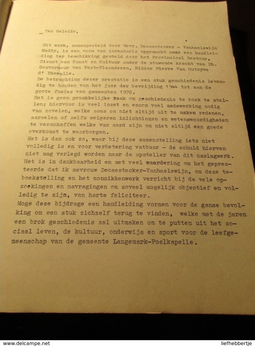 Langemark - De Landelijke Gemeente - 1944-1976 - Geschiedenis