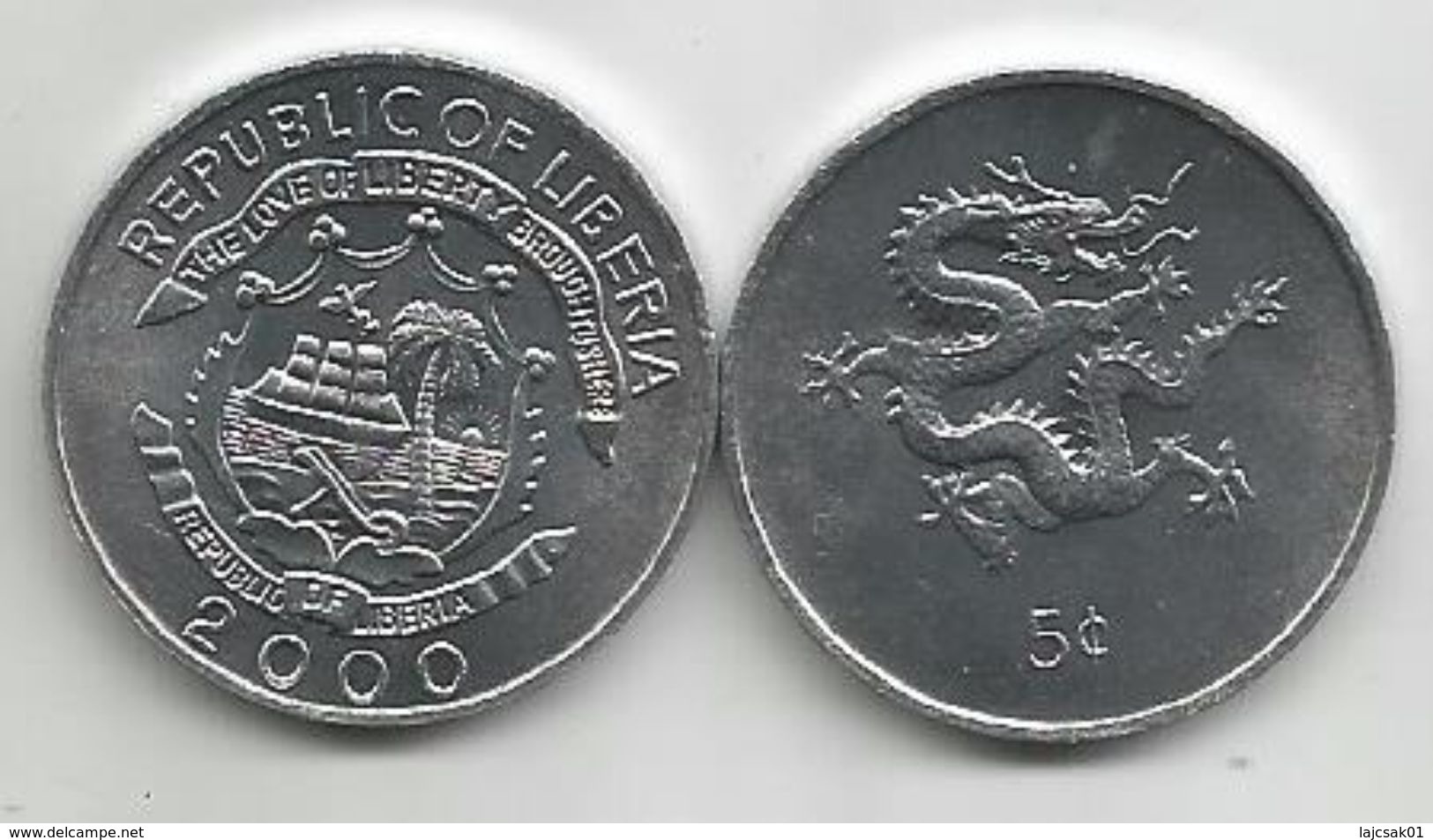 Liberia 5 Cents 2000. UNC KM#474 - Liberia