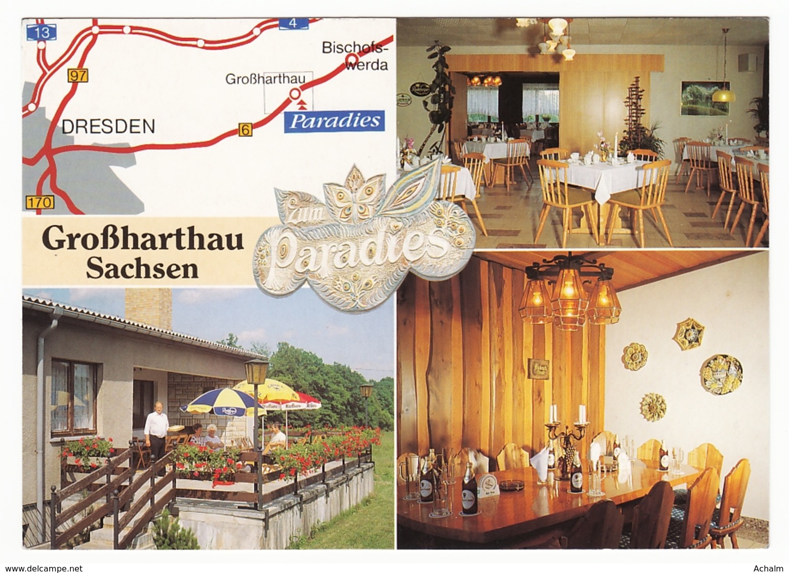 Grossharthau (Großharthau) - Restaurant "Zum Paradies" - 4 Ansichten - Grossharthau