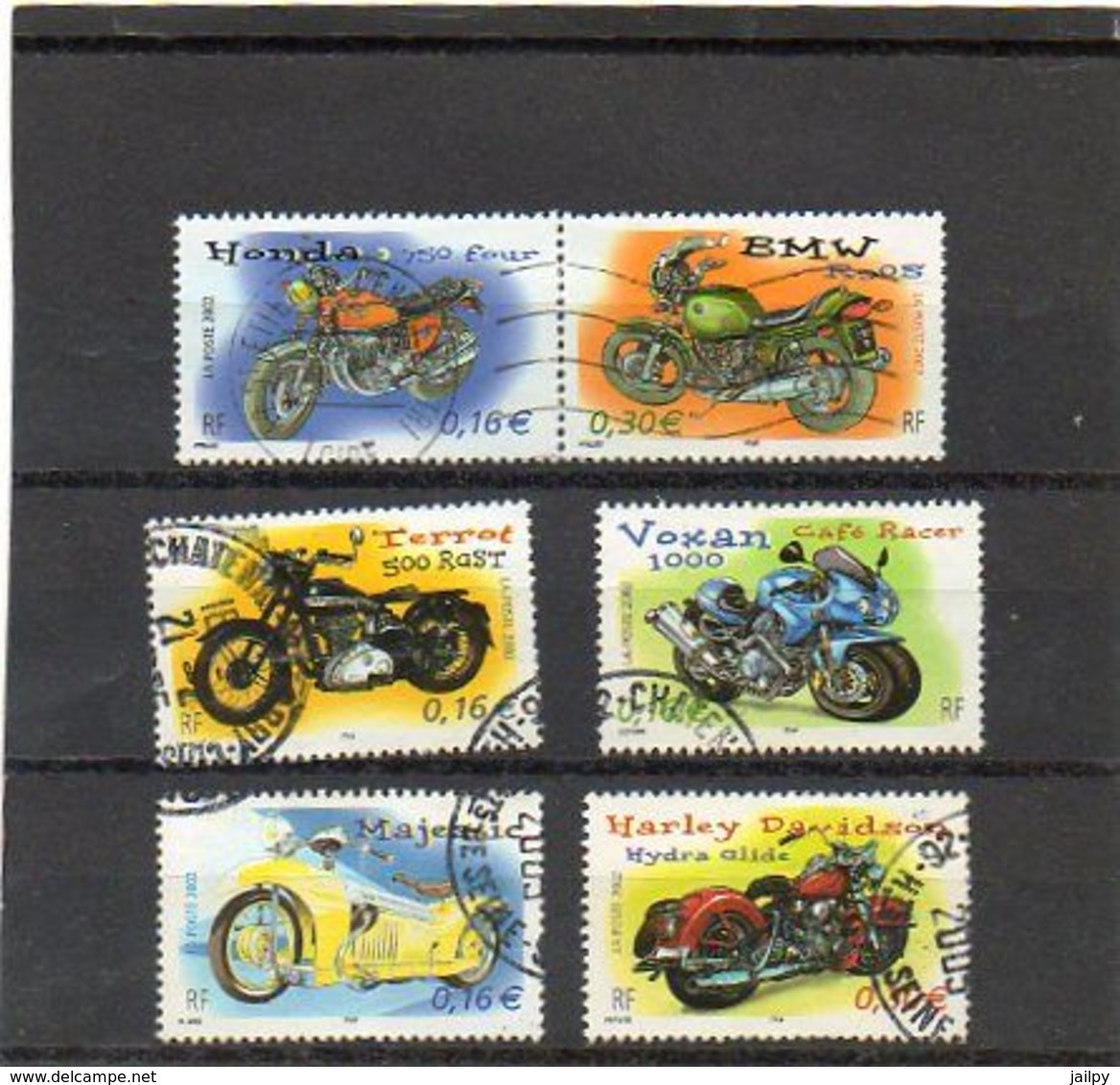 FRANCE   6 Timbres De Feuillet    2002    Y&T : 3508,09,10,12,13 Et 14   Oblitérés - Oblitérés