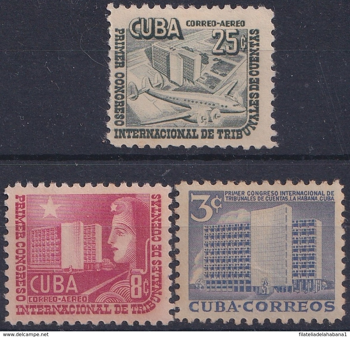 1953-251 CUBA REPUBLICA 1953 Ed.563-65 MH CONGRESO TRIBUNAL DE CUENTAS. - Andere & Zonder Classificatie