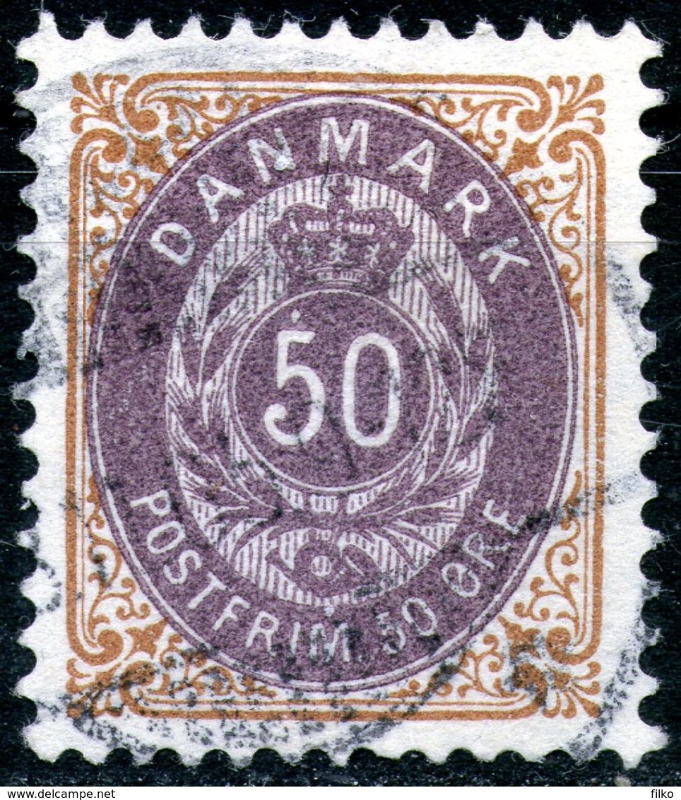 Denmark,1897,50 Ore,perf:12 3/4,used,as Scan - Used Stamps