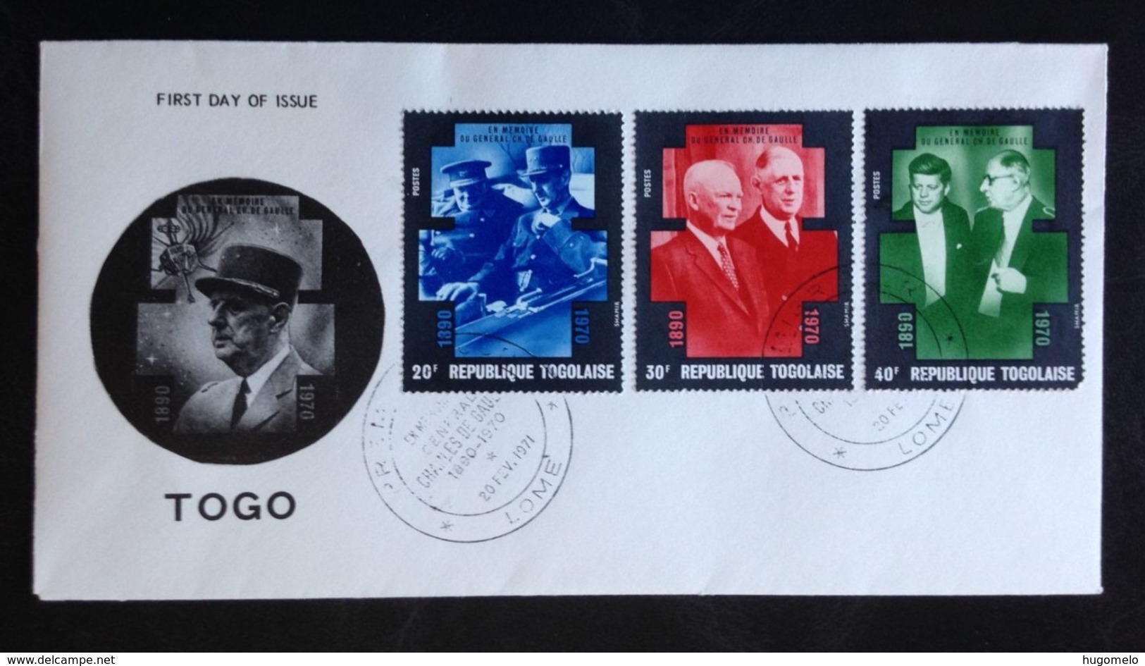 Togo, Uncirculated FDC, « Charles De Gaulle In Memoriam », « Famous People », 1971 - Togo (1960-...)