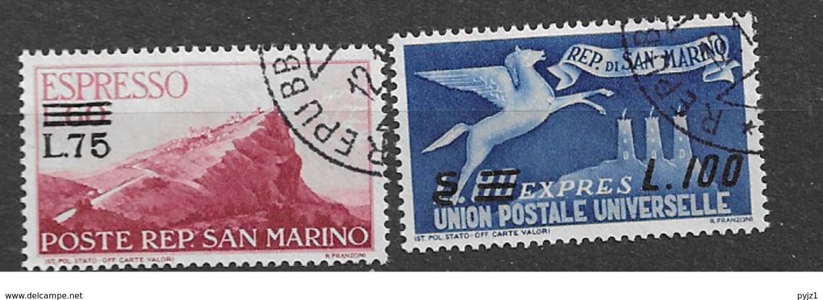 1957 USED San Marino Mi 584-5 - Oblitérés