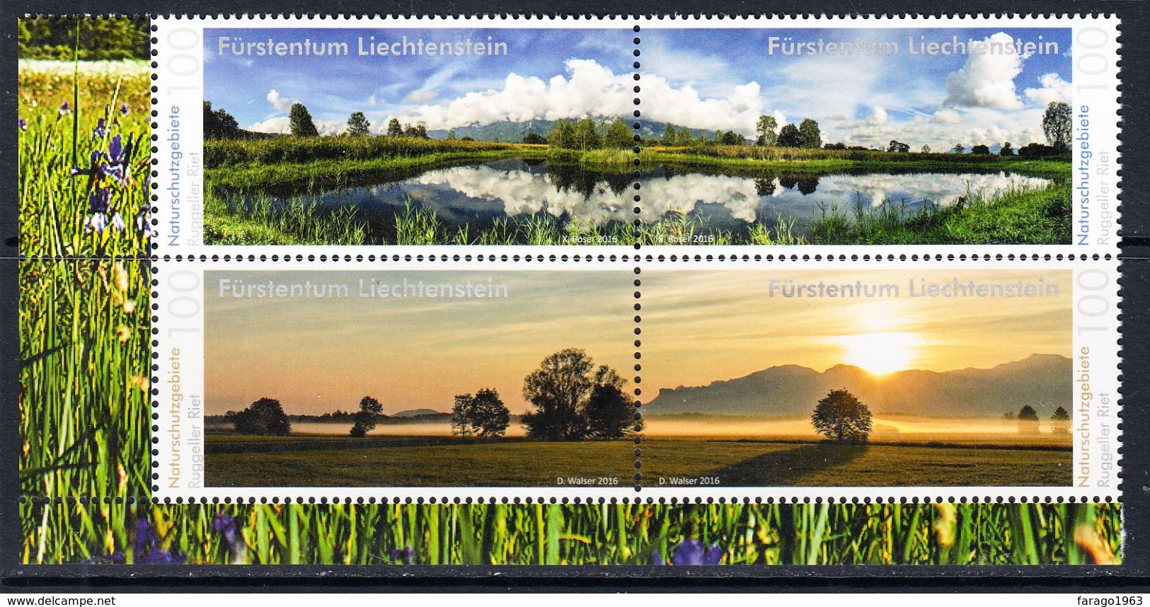 2016 Liechtenstein Nature Landscapes Complete Block Of 4 MNH @ BELOW FACE VALUE - Ungebraucht