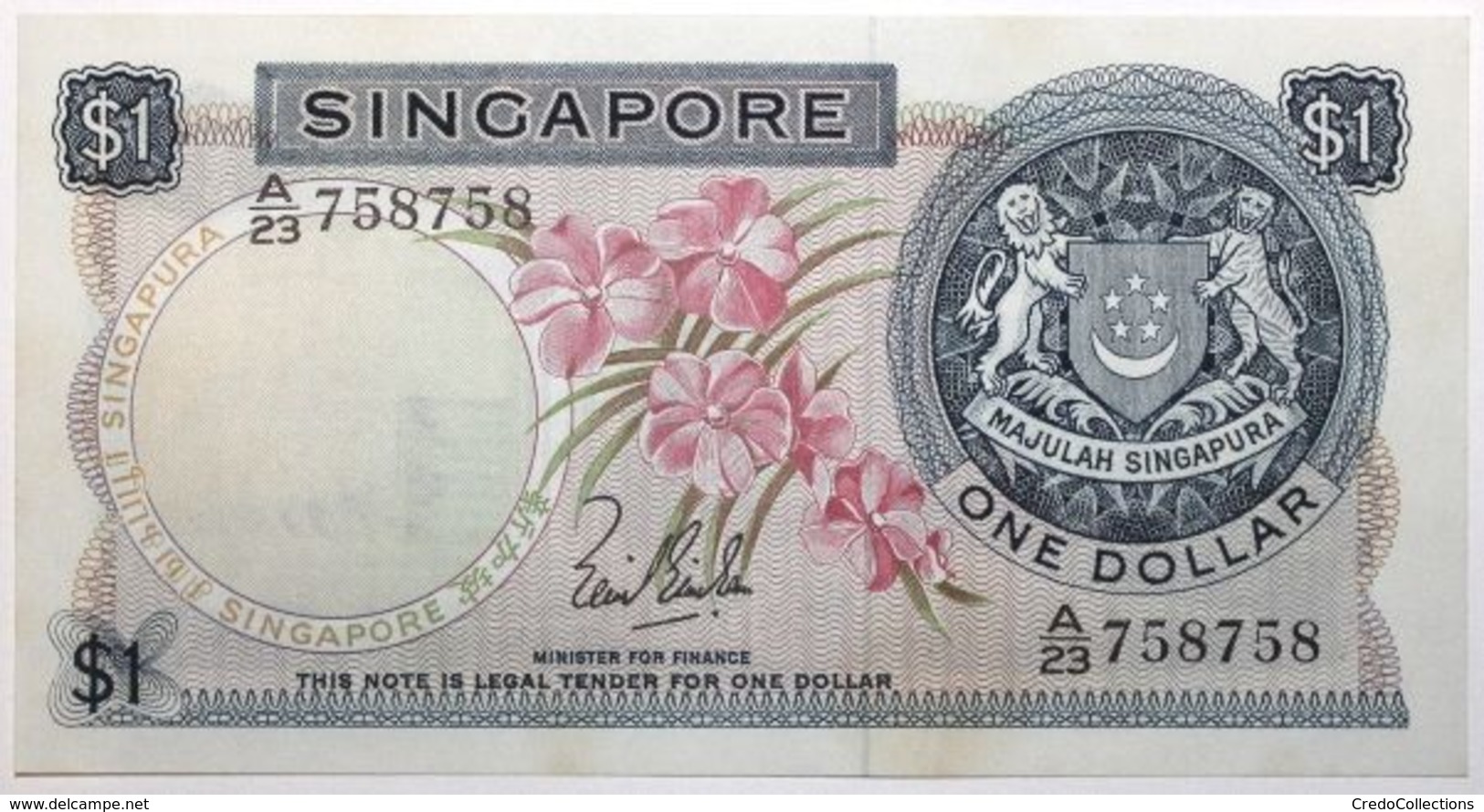 Singapour - 1 Dollar - 1967 - PICK 1a - NEUF - Singapur