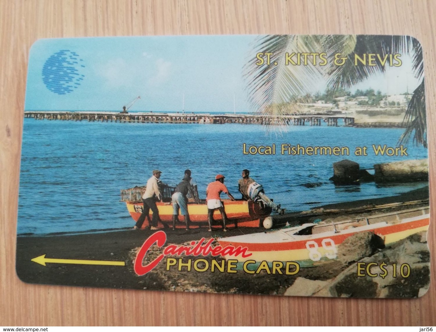 ST KITTS & NEVIS  GPT CARD $10,-  NO SERIAL NUMBER  1992 LOCAL FISCHERMAN AT WORK **2379** - St. Kitts & Nevis