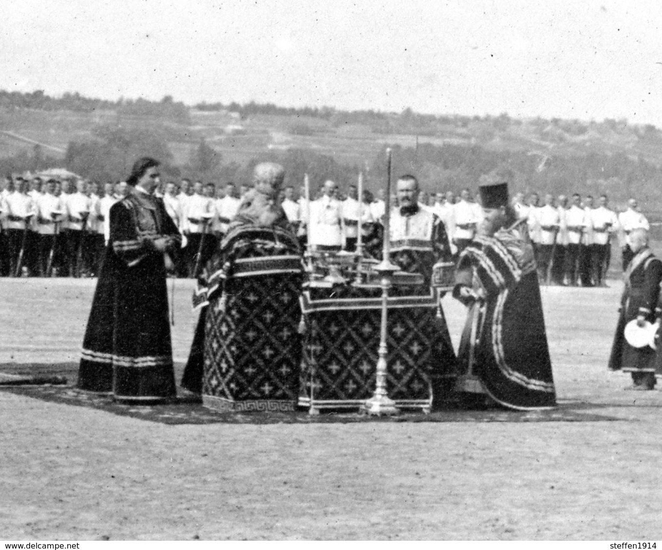 Czar Tsar Zar Nikolaus II.? Parade (Russland Litauen ? Kirche Christentum  -guerre 14/18-WWI Carte  Photo Allemande - Russia