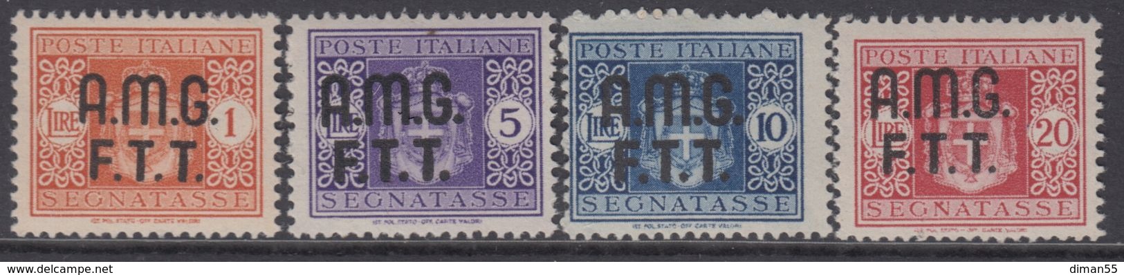 Trieste Zona A - AMG-FTT - Segnatasse N.1-4 - Cat. 70 Euro  - Gomma Integra - MNH** - Postage Due