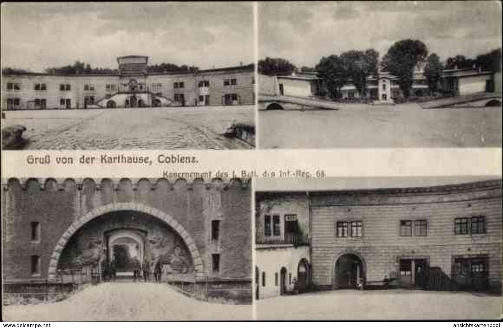 Cp Koblenz Am Rhein, Karthause, Kasernement Des I. Batl. Des Infanterie Regiments 68 - Altri & Non Classificati