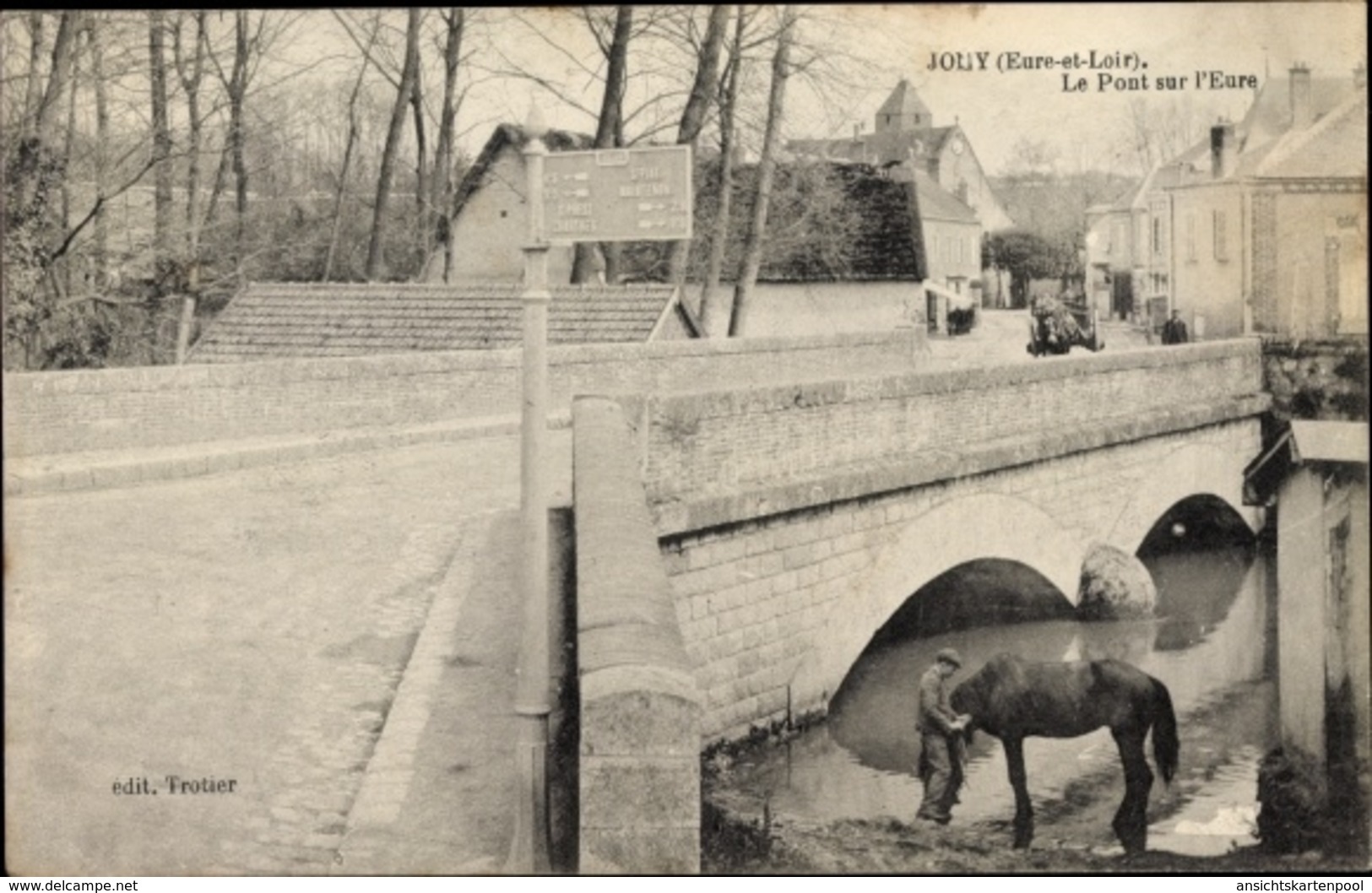 Cp Jouy Eure Et Loir, Le Pont Sur L'Eure - Other & Unclassified