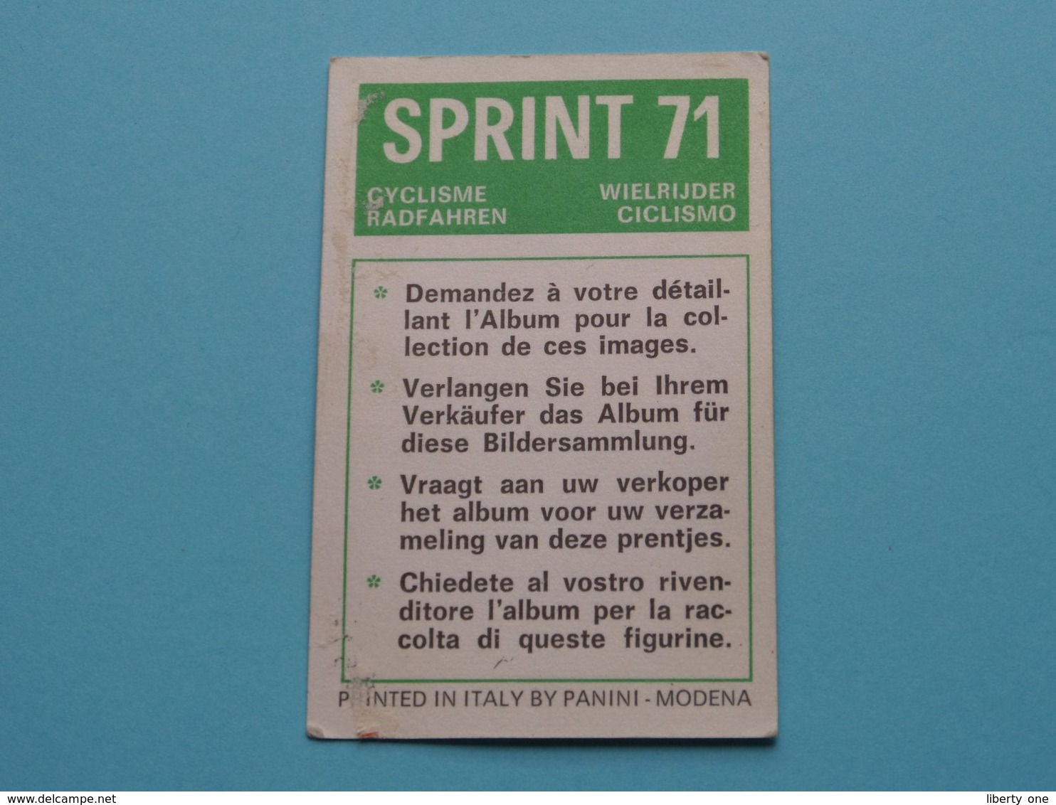 ALFRED DE BRUYNE België ( Sprint 71 >  Nr. 235 ) - Figurine PANINI Modena ( 2 Scans ) ! - Cyclisme