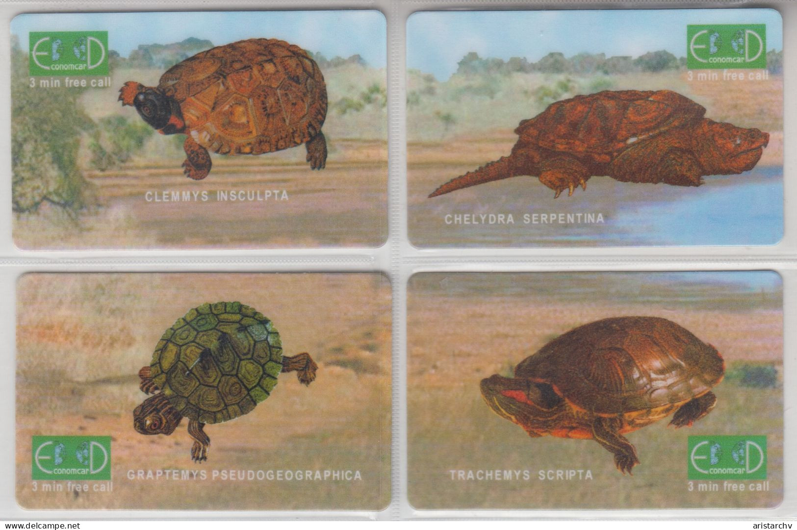 ISRAEL TURTLE PUZZLE OF 4 PHONE CARDS - Schildpadden